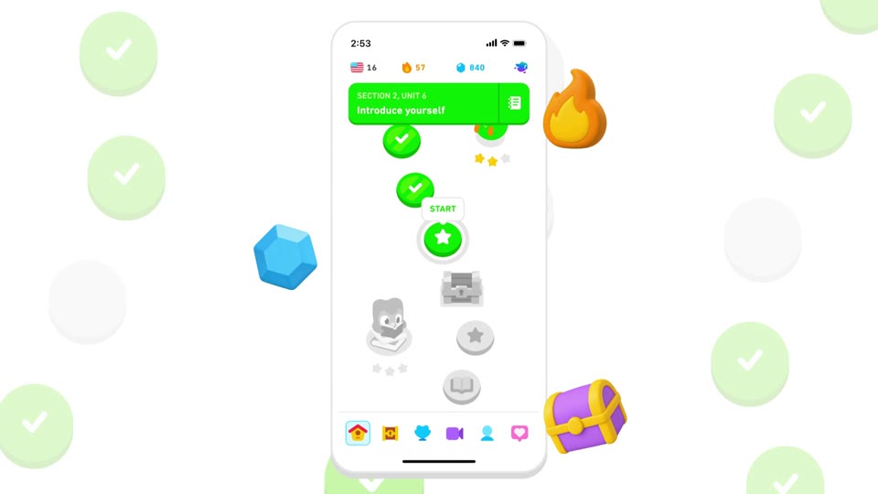 Path to the App, made for Duolingo